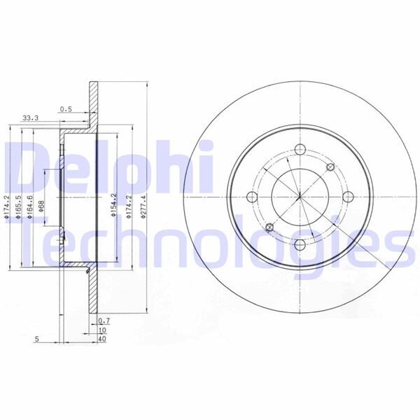 ARKA FREN AYNASI NISSAN PRIMERA P11/WP11 96>02 278x10x4DELİK | OEM:4320699J04