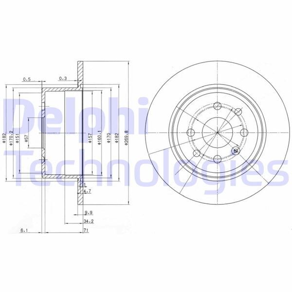 ARKA FREN AYNASI VECTRA A 1.8-1.8ie-2.0 ie 16V 88-95 270x10x4DL | OEM:569102-90297932