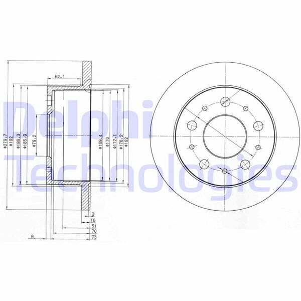 ARKA FREN AYNASI BOXER 94>DUCATO 94>JUMPER 94> 280x16x5DL | OEM:4246.Z3-71740117-46833807-4246.Z1