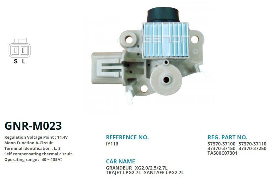 12V HYUNDAI SONATA-COUPE-SANTA-FE L S | OEM:IY116-37370-37100-37370-37110