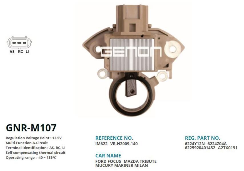 12V FORD FOCUS-MONDEO 2.0 TDCI-TRANSIT CONNECT AS RC LI | OEM:VR-H2009-140-IM622-6224Y12N