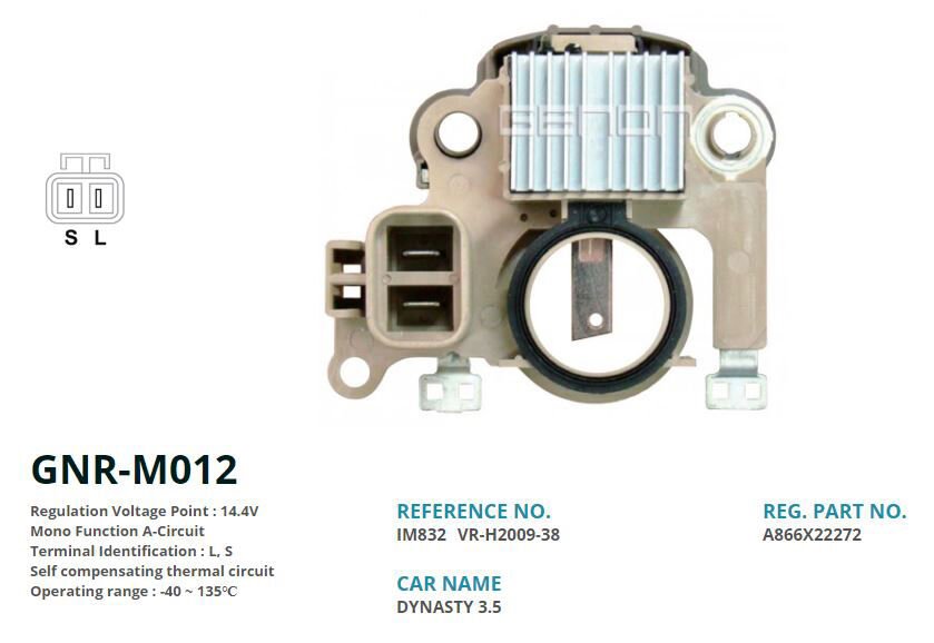 12V MITSUBISHI PAJERO-COLT-LANCER-GALANT-CLARK FORKLIFT-PROTON L S | OEM:VR-H2009-37-VR-H2009-38-IM290-IM222