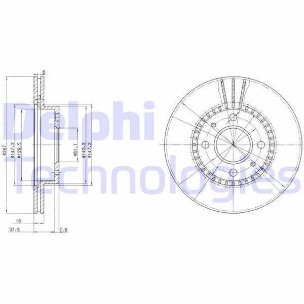 ÖN FREN DİSKİ NISSAN ALMERA 95>00 247x45x18 4 DELİK | OEM:402060M801-402060M802-402068B710