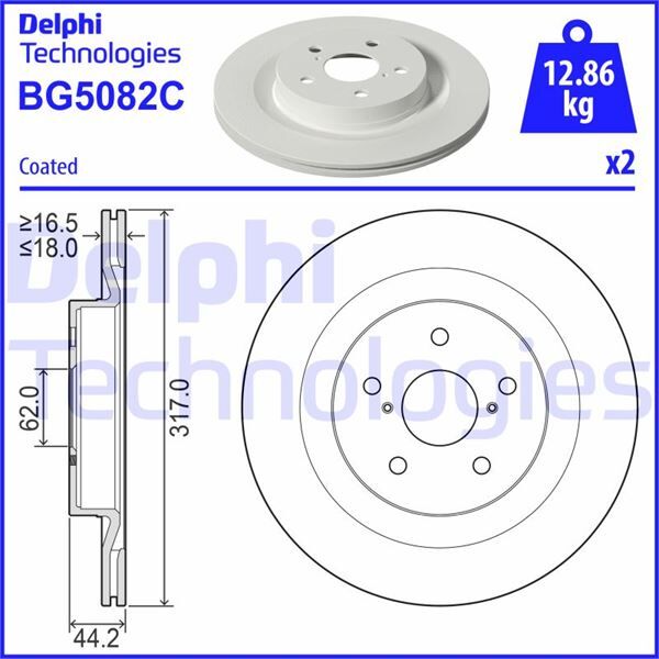 ARKA FREN DİSKİ HAVA KANALLI TOYOTA RAV4 2.5L A25A-FXS Hybrid AXAH54 19-> 317 çap x 5 bijon - Ta kım disk fiyatıdır | OEM:4243142080-4243178030-424314208