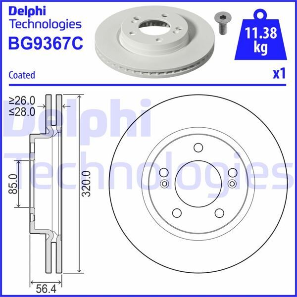 FREN DİSKİ TEKLİ PAKET - BOYALI. DELİKLİ ÖN SSANGYONG MUSSO QK . REXTON Y400 07/2017> | OEM:4144136000
