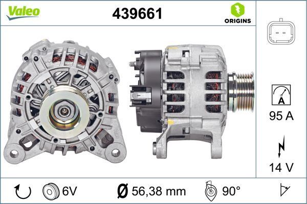 ALTERNATÖR 14V 95Ah DACIA LOGAN-SANDERO 1.4-1.6 K7J.7.10 | OEM:7711497535-8200674762-8200810621