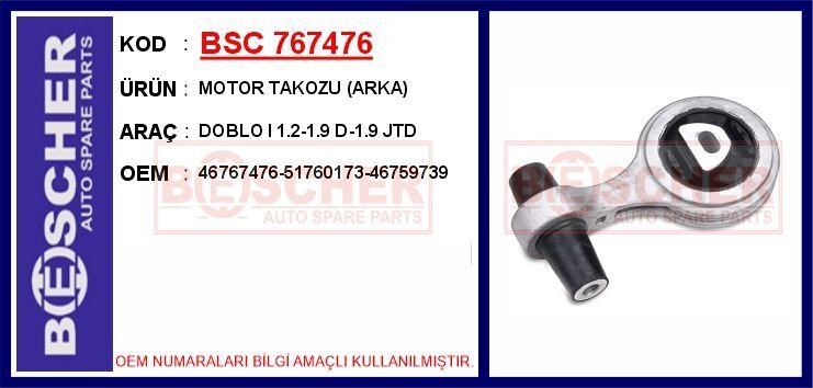 MOTOR TAKOZU ARKA DOBLO I 1.2-1.9 D-1.9 JTD | OEM:46767476-51760173-46759739