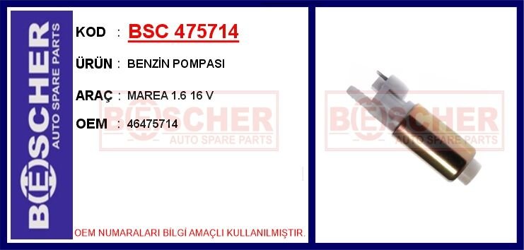 BENZİN POMPASI MAREA 1.6 16 V | OEM:46475714