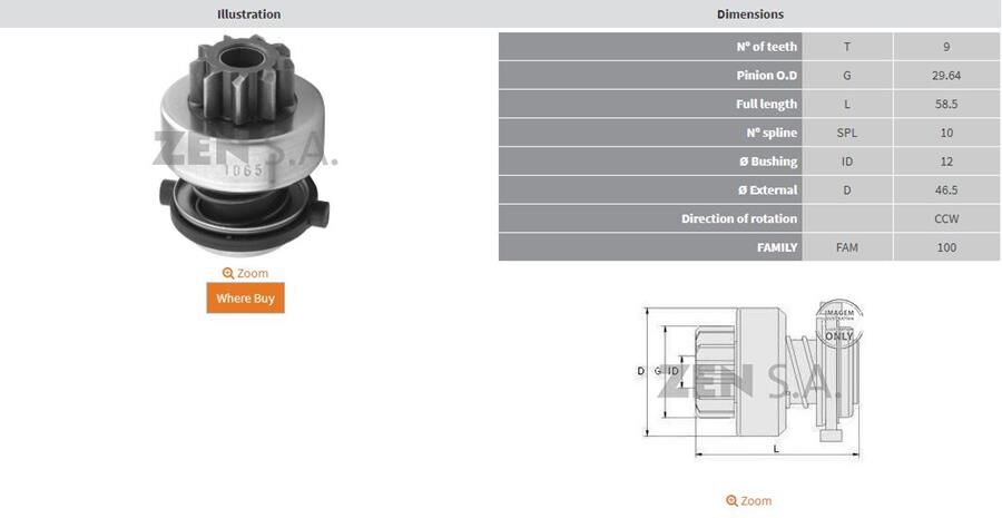 9 DIS AGRALE-GOLDONI-LOMBARDINI-RUGGERINI CCW | OEM:1006209542-1006209550