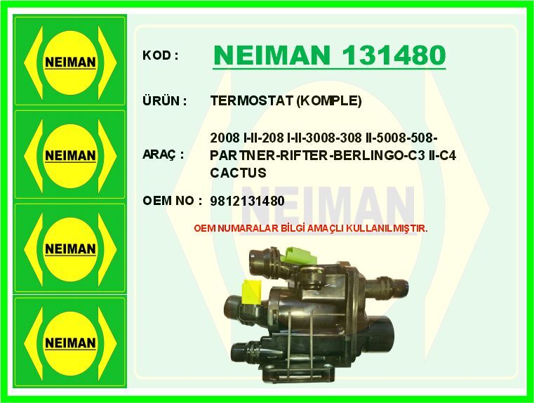 TERMOSTAT KOMPLE ASTRA L-CORSA F-MOKKA-CROSSLAND-GRANDLAND-COMBO E-P208 I-II-P2008 I-II-P3008-P308 II-P5008-P508-PARTNER-RIFTER-BERLINGO-C3 II-C4 CACTUS- PICASSO-C5 AIRCROSS 1.2 THP-PureTech EB2 | OEM:9812131480