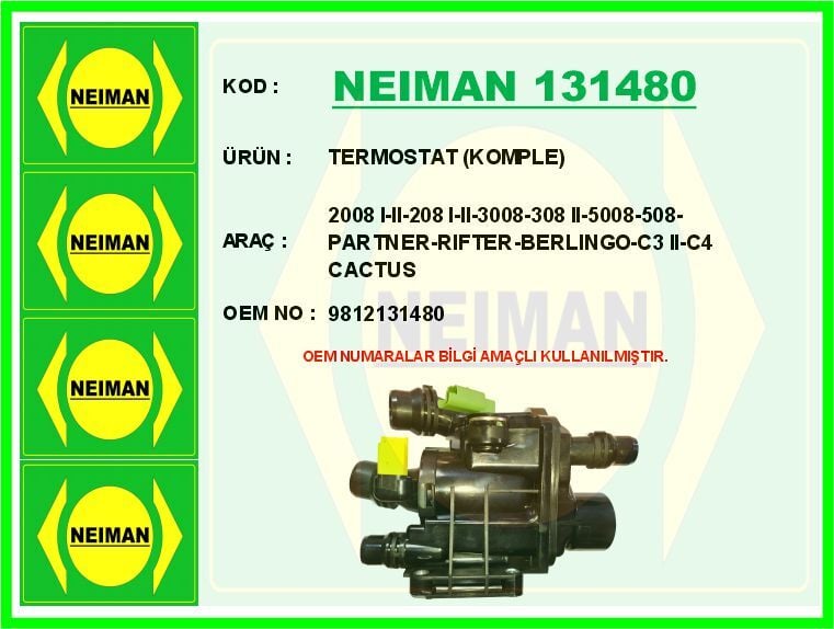 TERMOSTAT KOMPLE ASTRA L-CORSA F-MOKKA-CROSSLAND-GRANDLAND-COMBO E-P208 I-II-P2008 I-II-P3008-P308 II-P5008-P508-PARTNER-RIFTER-BERLINGO-C3 II-C4 CACTUS- PICASSO-C5 AIRCROSS 1.2 THP-PureTech EB2 | OEM:9812131480