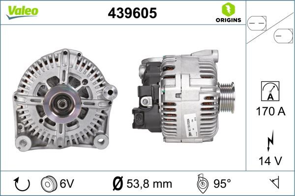 ALTERNATOR SARJ DINAMOSU 12V 170A BMW M57 N57 E70 E71 E72 | OEM:12317796125-12317801173