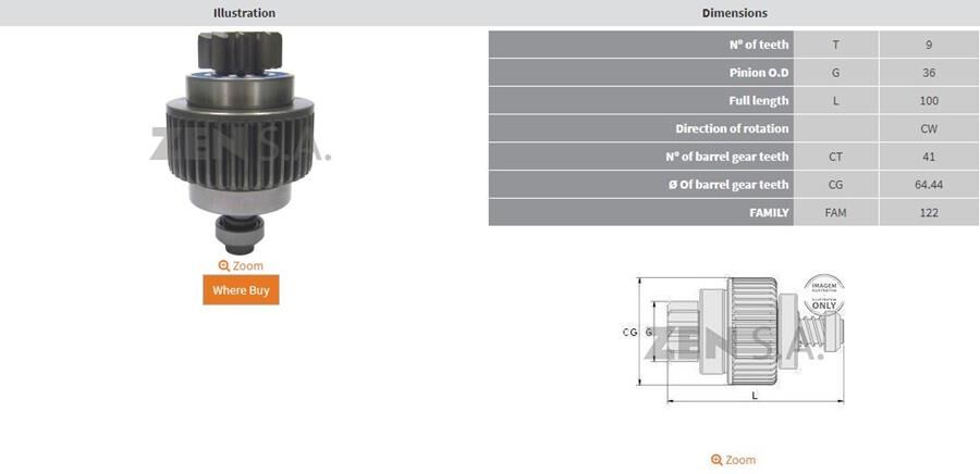 9 DIS ISUZU NPR-NKR | OEM:UMD-5898-22402500-22408500-22