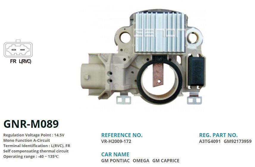 12V GM PONTIAC-OMEGA-GM CAPRICE A3TG4091 L RVC FR | OEM:VR-H2009-172-IM527-A3TG4091-GM92173