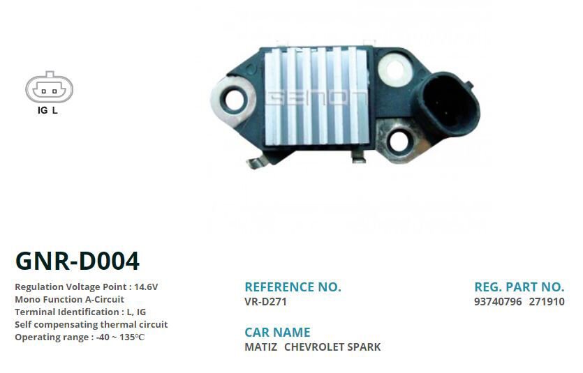 12V DAEWOO MATIZ 65 AMP 2 FIS L IG | OEM:VR-D271-D910-93740796-271910