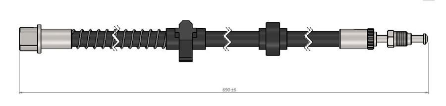 FREN HORTUMU ARKA SOL P407 04> P508 10> C5 06> C6 05> 640mm M10 | OEM:4806.K2-4806.E7