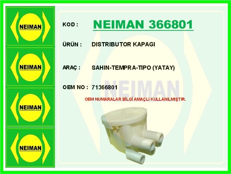 DISTRIBUTOR KAPAGI SAHIN-TEMPRA-TIPO YATAY | OEM:71366801