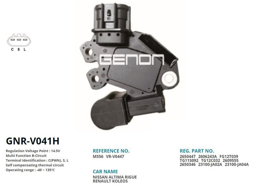 12V NISSAN ALTIMA-X-TRAIL-RENAULT KOLEOS C PWN S L | OEM:VR-V0447-M556