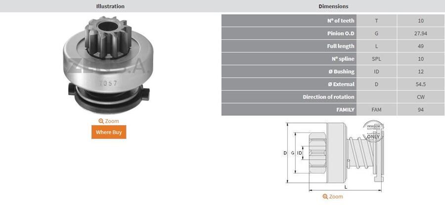 10 DIS MERCEDES E200-SPRINTER-VITO | OEM:UMD-5521-1006209642