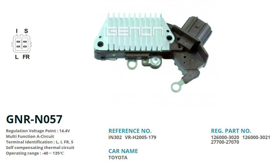 12V TOYOTA L I FR S | OEM:VR-H2005-179-IN302