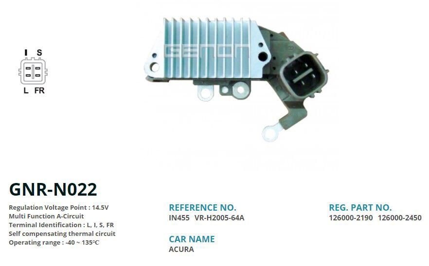 12V HONDA ACURA-CIVIC 63.5mm L I S FR | OEM:VR-H2005-64A-IN455-IN369