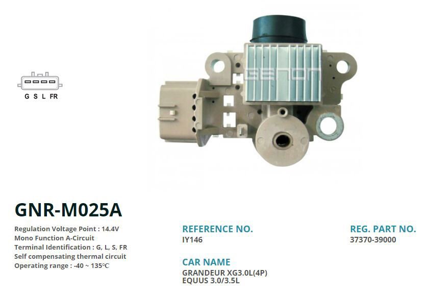 12V HYUNDAI SONATA-KIA 120 AMP ALTERNATOR 4 FIS-4 FIS AKTIF G L S FR | OEM:VR-MD08-IY145-IY146-37370-39000