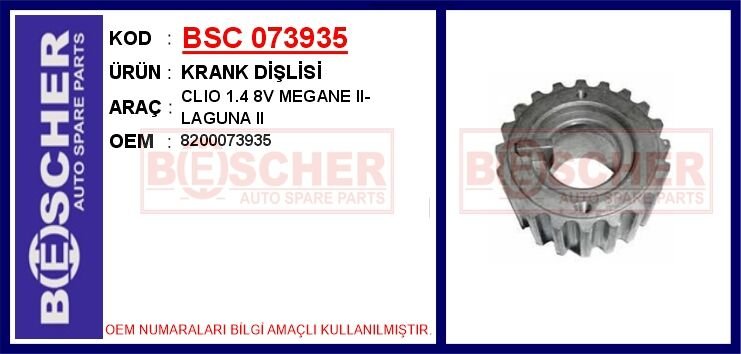 KRANK DİŞLİSİ CLIO 1.4 8V MEGANE II-LAGUNA II | OEM:8200073935