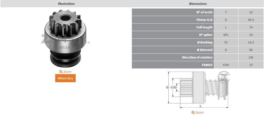 12 DIS FORD FT80-FT100-FT120-FT130-FT160-FT190-TRANSIT 2.5 D-TD | OEM:2006209466