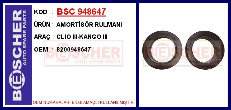 AMORTİSÖR RULMANI CLIO III-KANGO III | OEM:8200948647