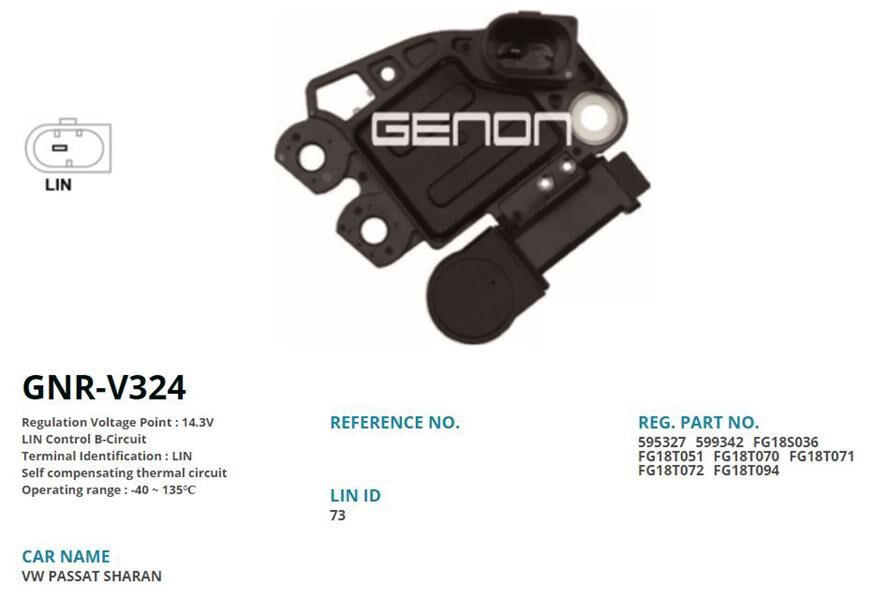 12V VW PASSAT-TOUAREG-SEAT ALHAMBRA-SKODA SUPERB LIN | OEM:595327-599342