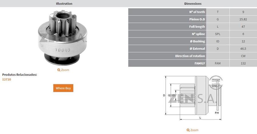 9 DIS CHEVROLET CRUZE 1.6-1.8-OPEL ASTRA-INSIGNIA-VECTRA 1.6-1.8 | OEM:UMD-5884