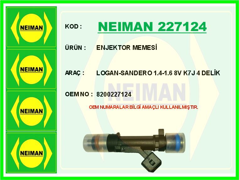 ENJEKTOR MEMESİ LOGAN-SANDERO 1.4-1.6 8V K7J 4 DELİK | OEM:8200227124