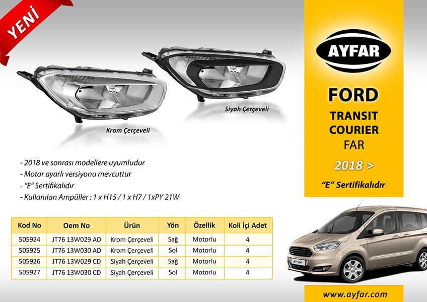 FAR SOL KROM ÇERÇEVELİ FORD TRANSIT COURIER 18 > | OEM:JT7613W030AD-2263644