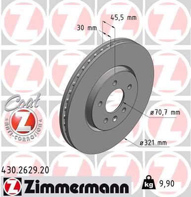ÖN FREN AYNASI 17 INÇ ASTRA J 09 > ZAFIRA C 11 > 321x30x28/5D/HAVALI 13502826 | OEM:95527034-569077-13586854-569092