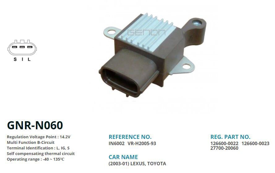 12V LEXUS 2003-01 -TOYOTA L IG S | OEM:VR-H2005-93-IN6002