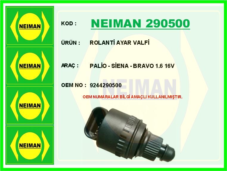 ROLANTİ AYAR VALFİ PALİO - SİENA - BRAVO 1.6 16V | OEM:9244290500