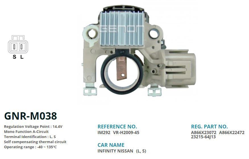12V NISSAN SUNNY 1.3-1.5-1.6-1.8L L S | OEM:VR-H2009-45-IM292-A866X23072