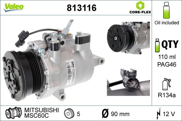KOMPRESÖR MITSUBISHI COLT VI KOMPRESÖR BİNEK | OEM:7813A138-MN164472-MR568860