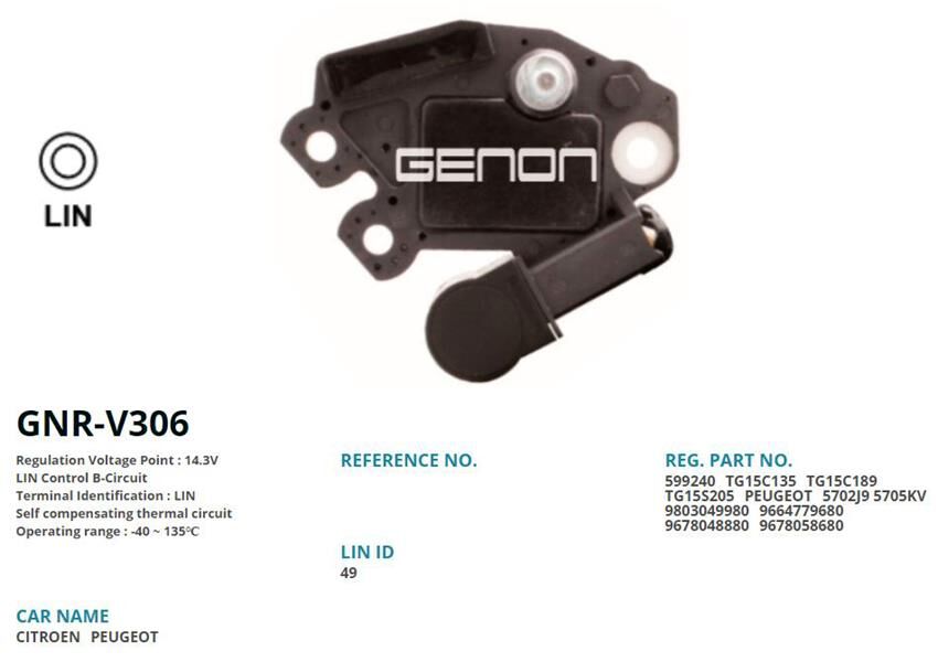 12V CITROEN BERLINGO-C4-C5-JUMPY-DS4 1.6 HDI-PEUGEOT 207-3008-5008-EXPERT-PARTNER 1.6 HDI LIN | OEM:VR-V1143-M583