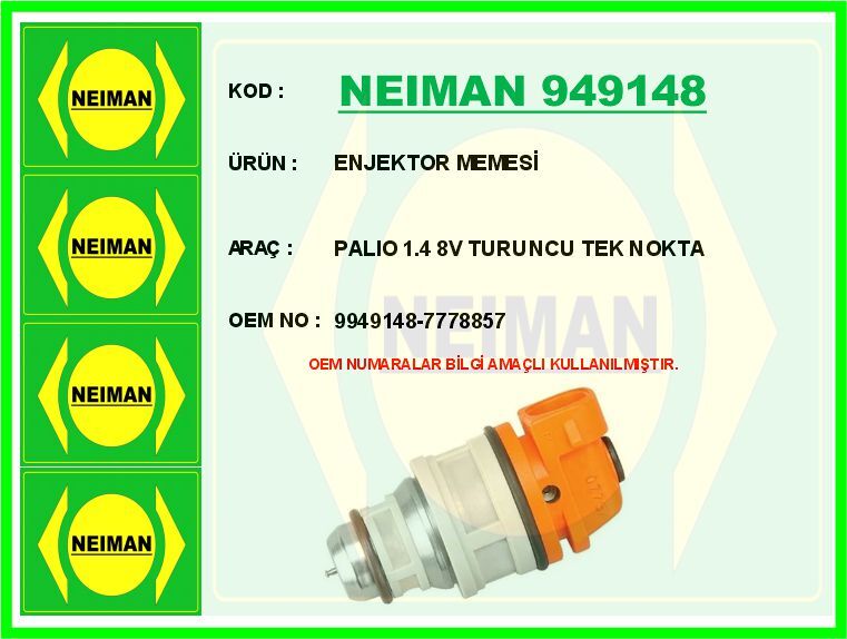 ENJEKTOR MEMESİ PALIO 1.4 8V TURUNCU TEK NOKTA | OEM:9949148-7778857